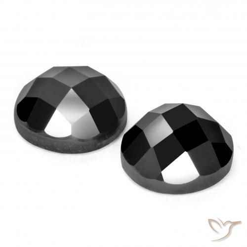 Pedras preciosas de Espinélio Preto natural de 7.96 ct, Redondo, Opaco