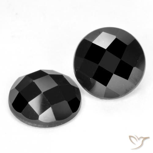 Pedras preciosas de Espinélio Preto natural de 6.57 ct, Redondo, Opaco