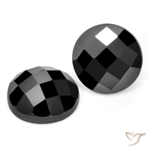 Pedras preciosas de Espinélio Preto natural de 6.74 ct, Redondo, Opaco