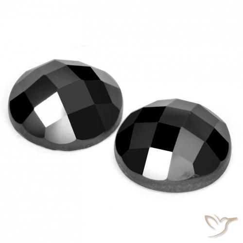 Pedras preciosas de Espinélio Preto natural de 6.74 ct, Redondo, Opaco