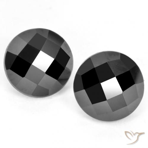 6.90ctw Natural Preto Espinélio, Redondo, Opaco