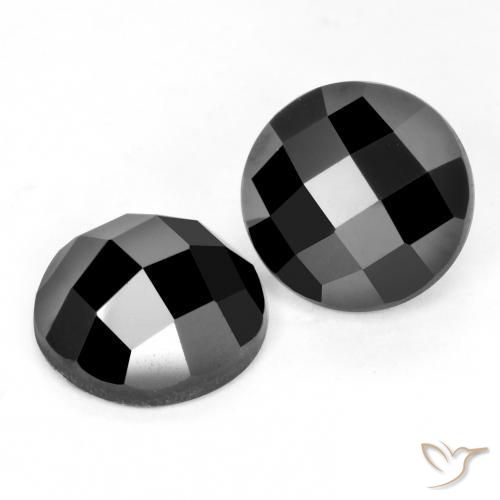 Pedras preciosas de Espinélio Preto natural de 6.90 ct, Redondo, Opaco
