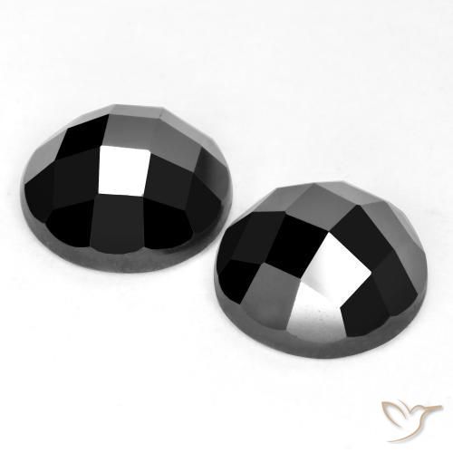 Pedras preciosas de Espinélio Preto natural de 6.90 ct, Redondo, Opaco