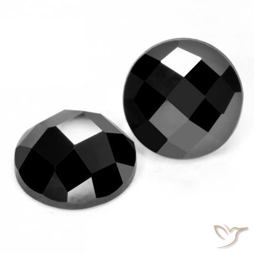 Pedras preciosas de Espinélio Preto natural de 7.01 ct, Redondo, Opaco