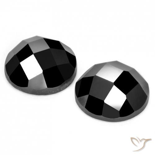 Pedras preciosas de Espinélio Preto natural de 7.01 ct, Redondo, Opaco