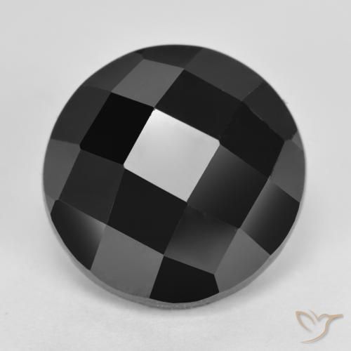 7.53ct Natural Preto Espinélio, Redondo, Opaco