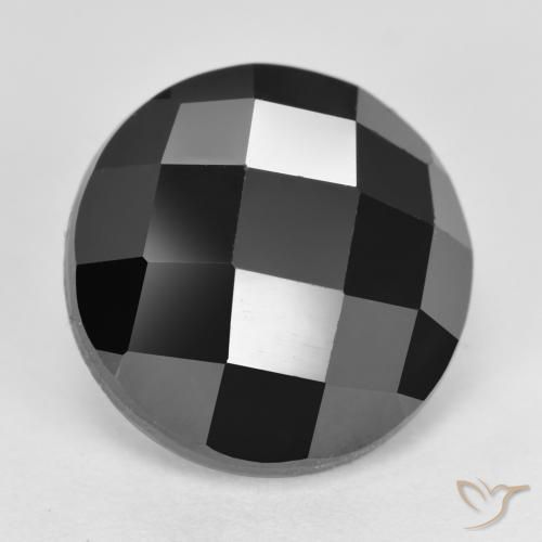 Espinélio Preto Natural 7.53ct, Redondo, Opaco