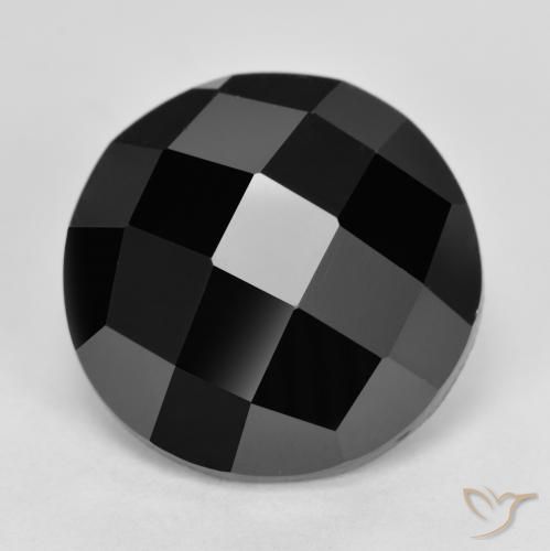 7.27ct Natural Preto Espinélio, Redondo, Opaco