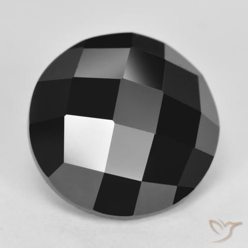 Espinélio Preto Natural 7.27ct, Redondo, Opaco
