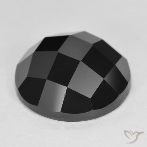 Espinélio Preto Natural 7.27ct, Redondo, Opaco