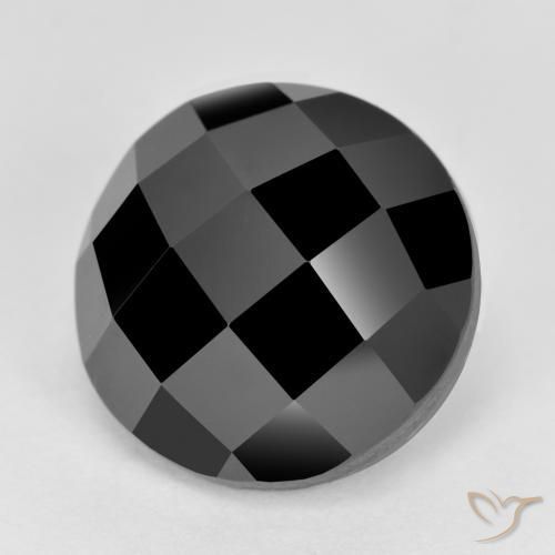 Espinélio preto natural 6,87ct, corte redondo, opaco