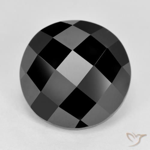 Espinélio preto natural 6,87ct, corte redondo, opaco