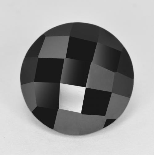 Espinélio Preto Natural 6.01ct, Corte Redondo, Opaco