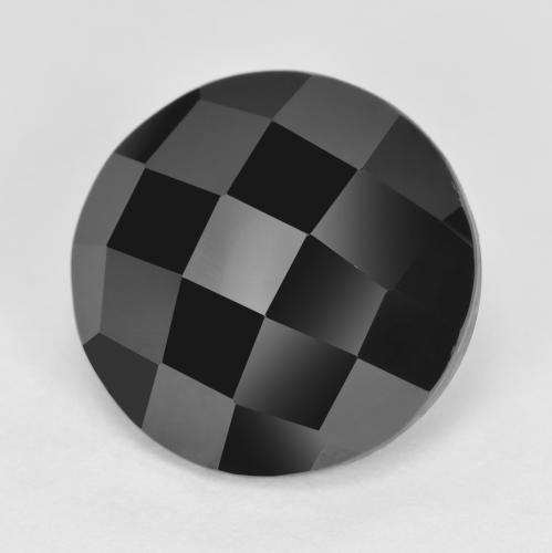 Espinélio Preto Natural 6.01ct, Corte Redondo, Opaco