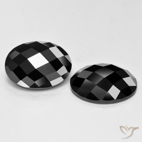 Pedras preciosas de Espinélio Preto natural de 22.77 ct, oval, Opaco