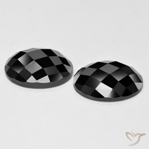 Pedras preciosas de Espinélio Preto natural de 22.77 ct, oval, Opaco
