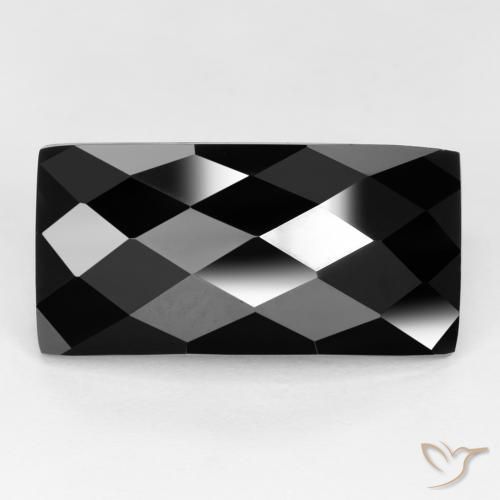 Espinélio preto de 13,53 quilates, corte baguette rosa da Tailândia de 20,2 x 10,1 mm, Photo A