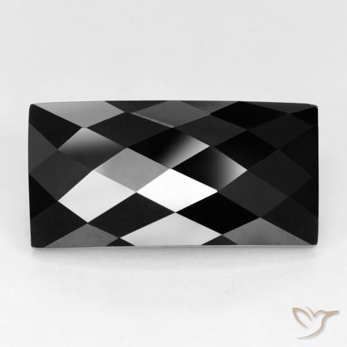 Espinélio preto natural 15,29ct, baguete, opaco