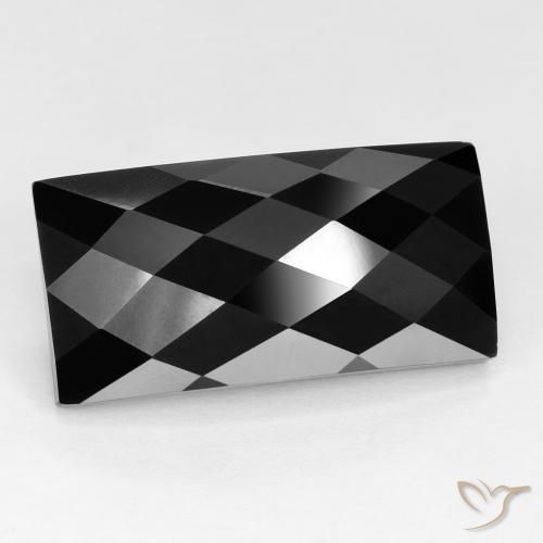 Espinélio preto natural 15,29ct, baguete, opaco
