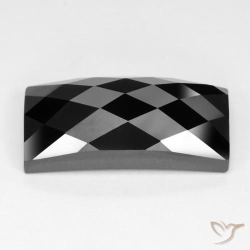 Espinélio preto natural 15,29ct, baguete, opaco