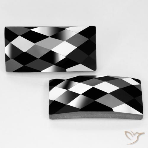 Pedras preciosas de Espinélio Preto natural de 25.66 ct, baguete, Opaco