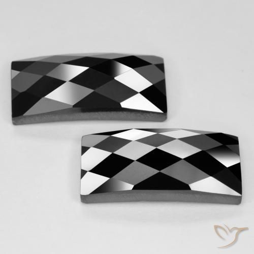 Pedras preciosas de Espinélio Preto natural de 25.66 ct, baguete, Opaco