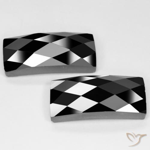 Pedras preciosas de Espinélio Preto natural de 25.49 ct, baguete, Opaco