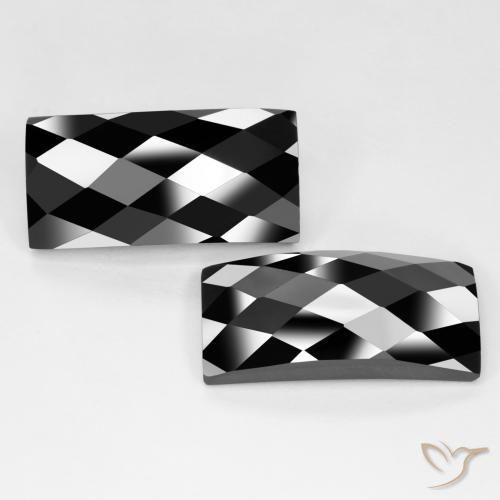 Pedras preciosas de Espinélio Preto natural de 27.85 ct, baguete, Opaco