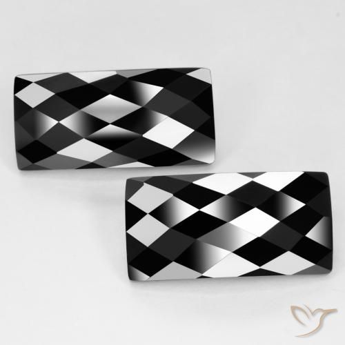 25.66ctw Natural Preto Espinélio, baguete, Opaco