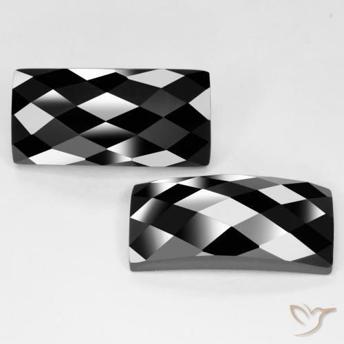 Pedras preciosas de Espinélio Preto natural de 25.66 ct, baguete, Opaco