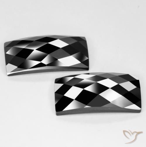 Pedras preciosas de Espinélio Preto natural de 25.66 ct, baguete, Opaco