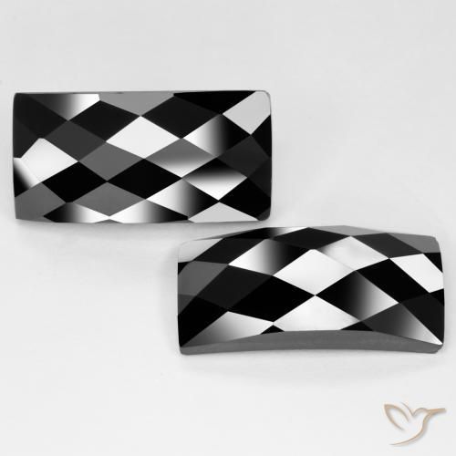 Pedras preciosas de Espinélio Preto natural de 29.48 ct, baguete, Opaco