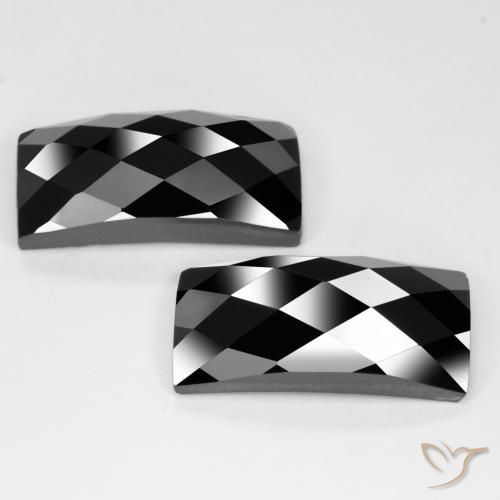 Pedras preciosas de Espinélio Preto natural de 29.48 ct, baguete, Opaco