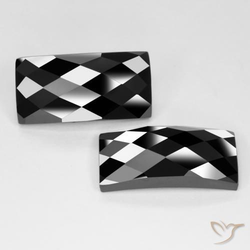 28.23ctw Natural Preto Espinélio, baguete, Opaco
