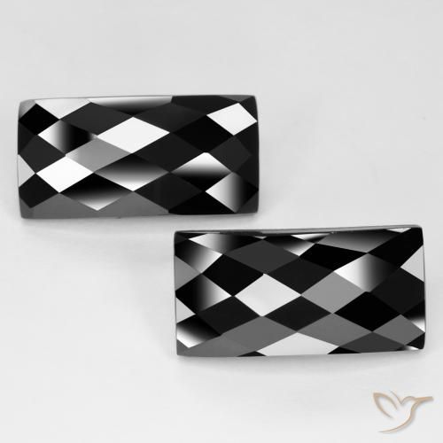 Pedras preciosas de Espinélio Preto natural de 28.23 ct, baguete, Opaco