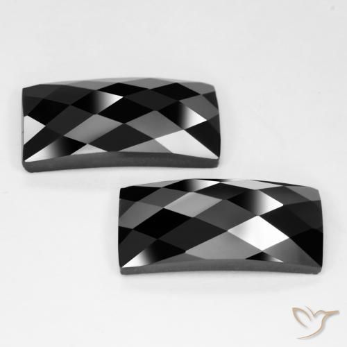 Pedras preciosas de Espinélio Preto natural de 25.41 ct, baguete, Opaco