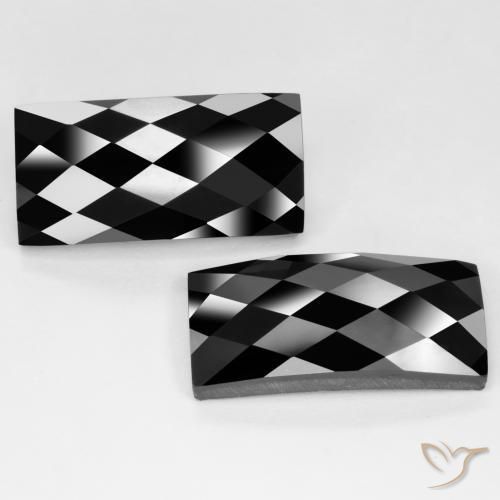 Pedras preciosas de Espinélio Preto natural de 26.57 ct, baguete, Opaco