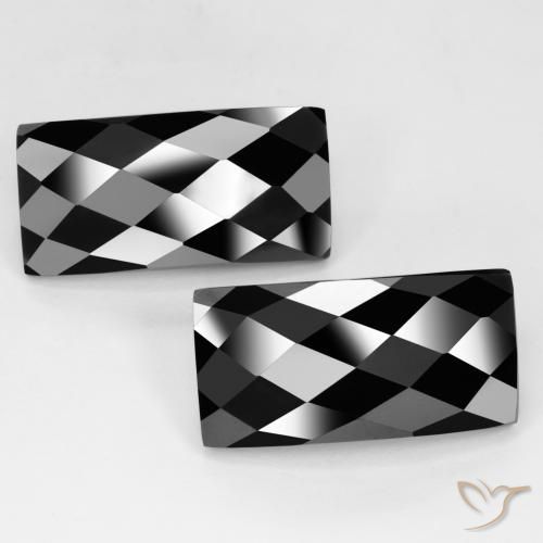 Pedras preciosas de Espinélio Preto natural de 29.37 ct, baguete, Opaco