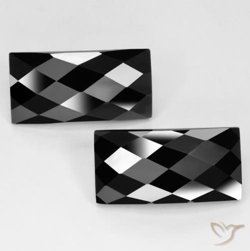 Pedras preciosas de Espinélio Preto natural de 25.09 ct, baguete, Opaco
