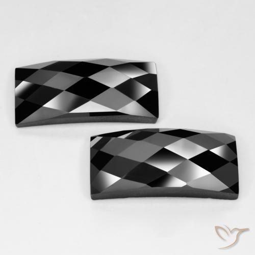 Pedras preciosas de Espinélio Preto natural de 25.09 ct, baguete, Opaco
