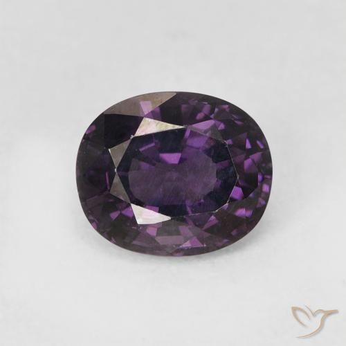 Espinélio violeta natural 1,50ct, corte oval, VVS