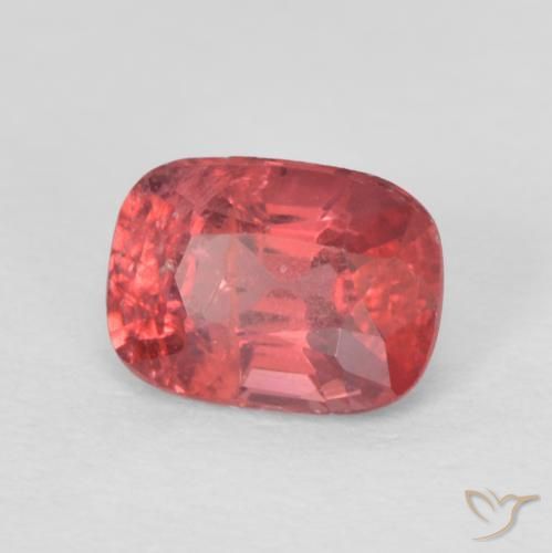 Espinélio vermelho natural 0,63ct, almofada cortada, VS