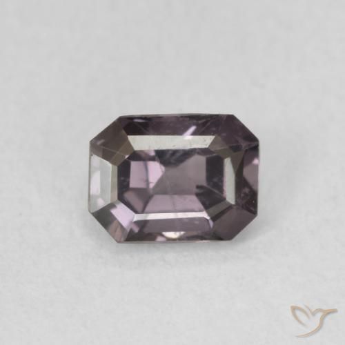 0.58ct Natural Dark Grey Purple Espinélio, Corte Esmeralda, VVS-VS