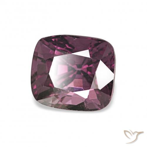 Espinélio Vermelho Roxo Profundo Natural 1.38ct, Almofada, VVS