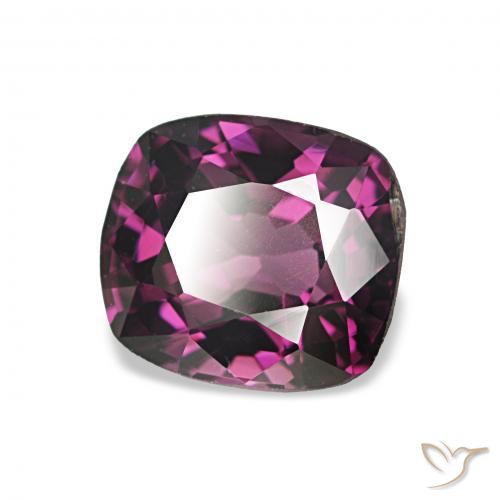 Espinélio Roxo profundo Natural 1.28ct, Almofada, VVS