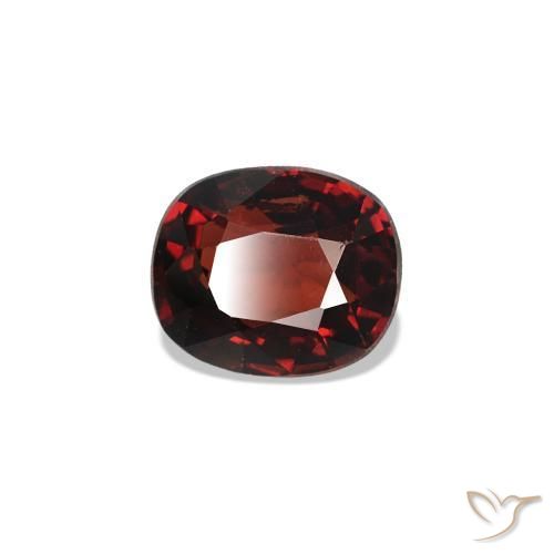 Espinélio Vermelho escuro Natural 0.58ct, Almofada cortada, VVS-VS