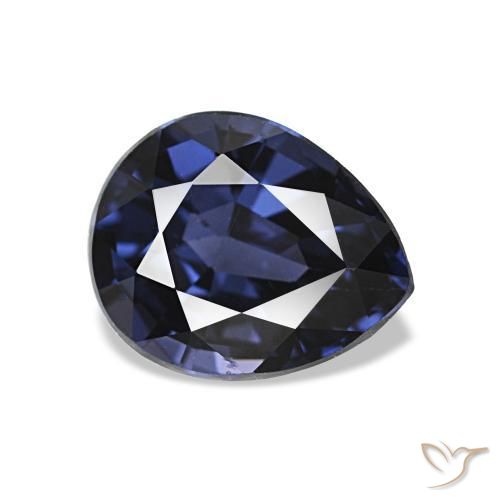 Espinélio Azul-marinho Natural 1.78ct, Formato de pêra, VVS