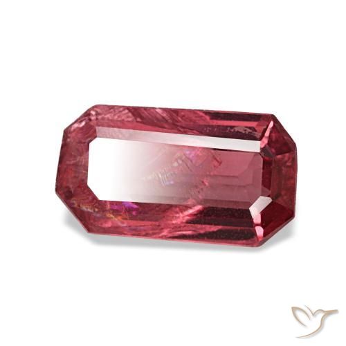 Espinélio vermelho natural 0,83ct, corte esmeralda, SI