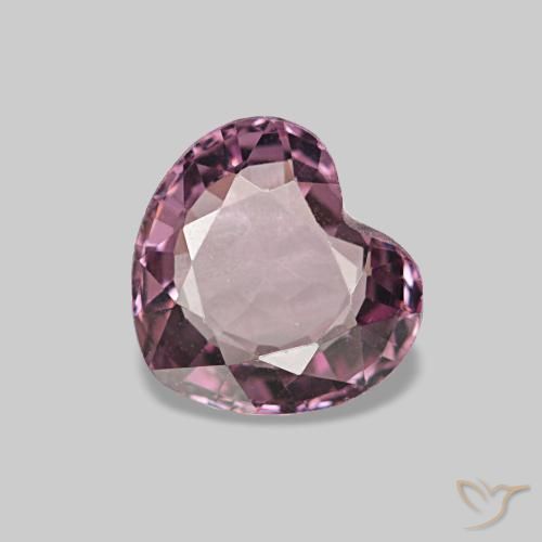 Espinélio roxo natural 0,63ct, formato de coração, VVS