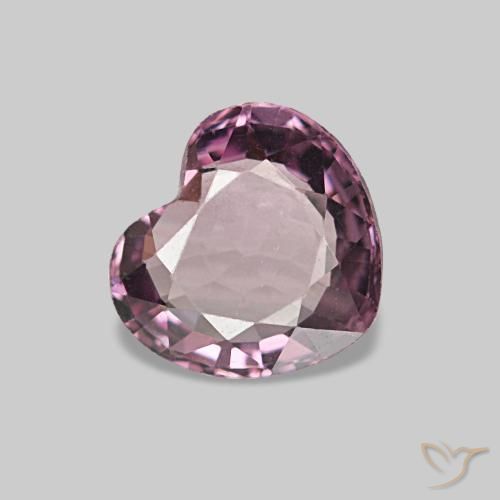 Espinélio roxo natural 0,63ct, formato de coração, VVS